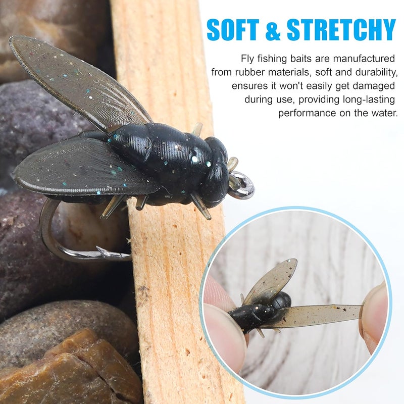 SILANON Bionic Fly Fishing Bait, 18/36pcs Fly Fishing Flies Lures Kit Trout Jigs Swimbait Dry Flies Trout Panfish Lures Freshwater Saltwater Flies Fly Fishing Hook Artificial Soft Bait - Image 5